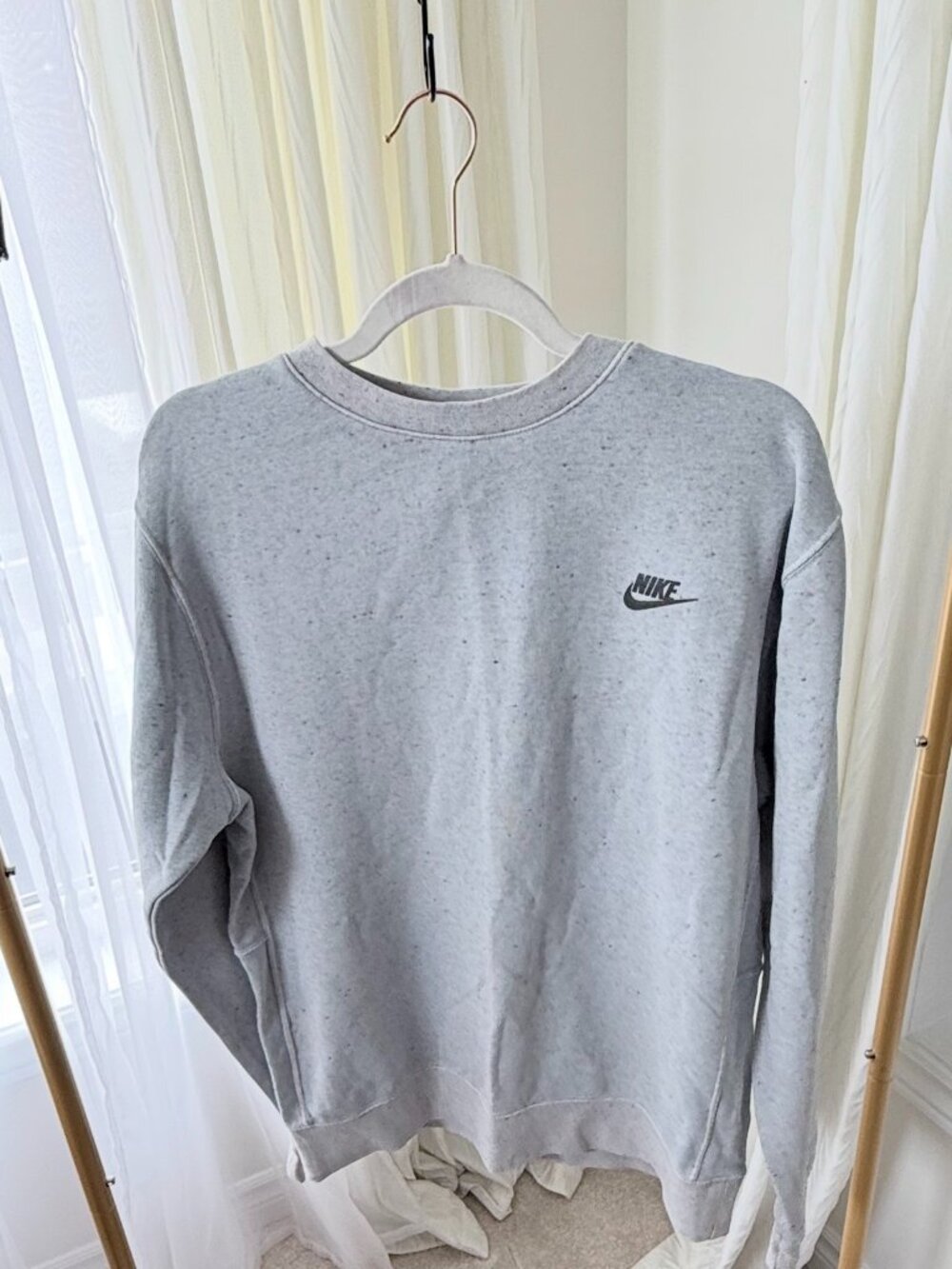 Nike Sportswear Club Fleece Crewneck Sweatshirt Grey Speckled Marl